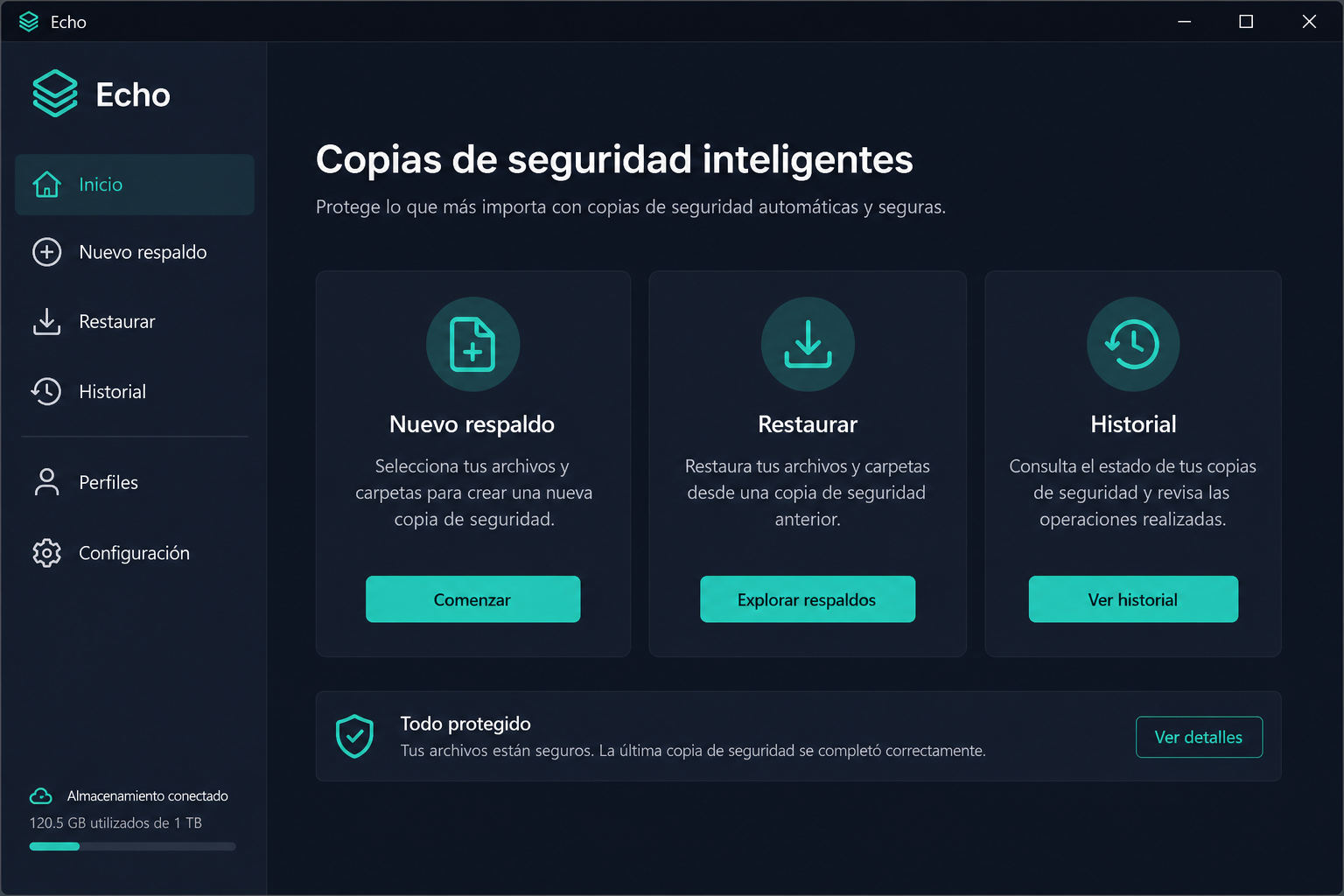 Pantalla de inicio